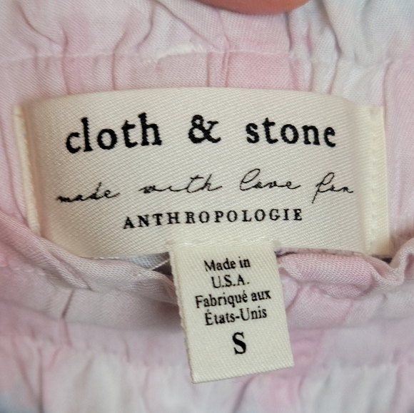 NWT Cloth & Stone Tie Dye Paperbag Waist Shorts in Cotton Candy Pink and Blue - Picture 7 of 9